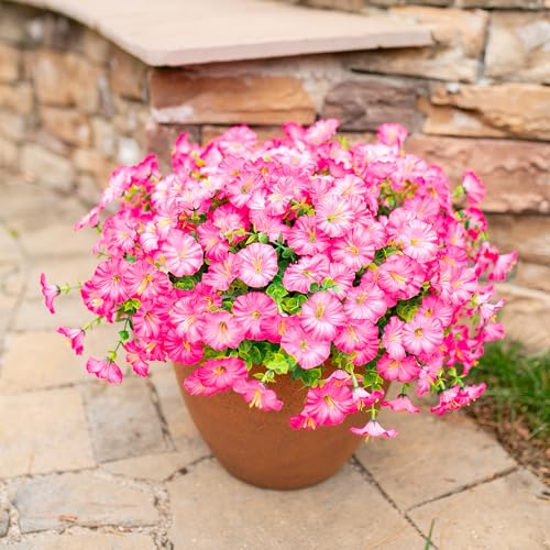 Artificial Flowers Fake Plants for Outdoors Decoration (12 Count)
