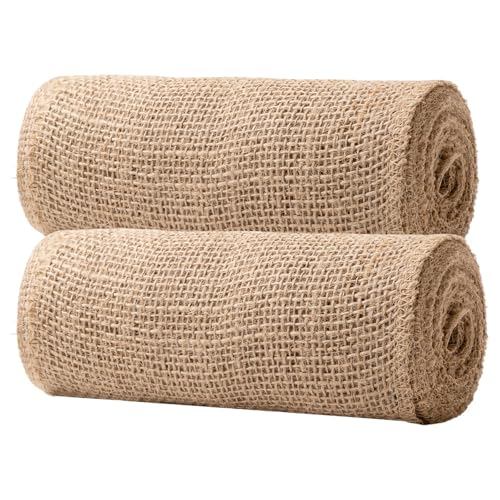 8 Inch Natural Burlap Fabric Roll 10 Yards (2 Count)