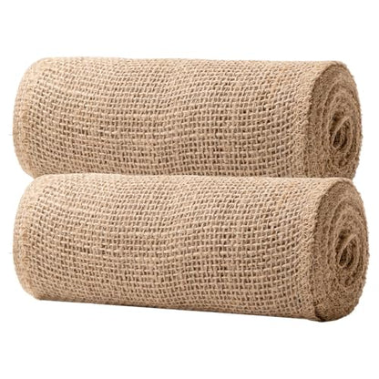 8 Inch Natural Burlap Fabric Roll 10 Yards (2 Count)