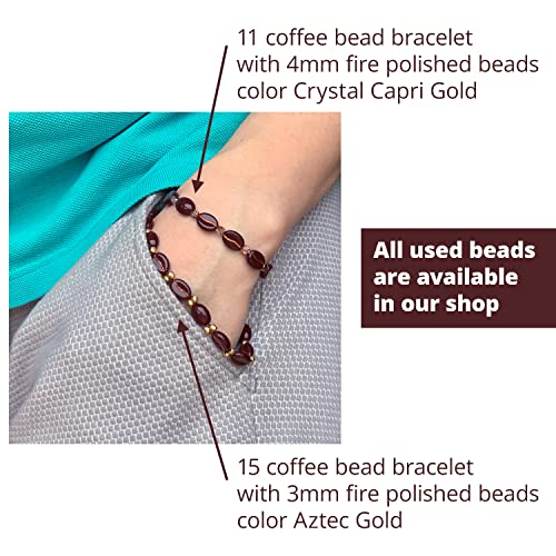 80+ Glass Coffee Bean Beads (80 Count)