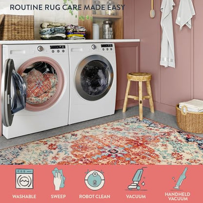 Bohemian Floral Medallion Round Rug