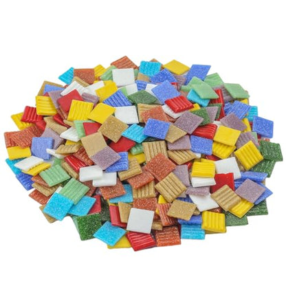 Square Mosaic Tiles for Crafts Bulk (2.2 pound(s))