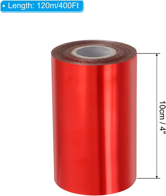PATIKIL 4"x400Ft Hot Stamping Foil Paper, Heat Transfer Hot Stamping Paper Foil Roll for Leather DIY Logo Decor Craft Gift Package Scrapbook Card, Red