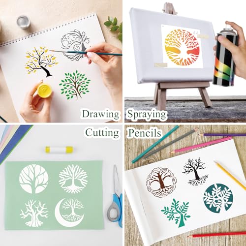 Small Stencils for Painting on Wood Burning Reusable (65 Count)