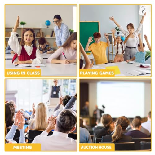 6 Pcs Dry Erase Answer Paddle 7 x 9 Inch Handheld Wooden White Board Double Sided Dry Erase Small Whiteboards for Students Classroom Games Party Auction Paddles for Bidding Meeting Voting (6 Count)