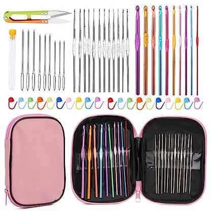 54 Pcs Crochet Hooks Set 0.6