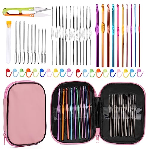 54 Pcs Crochet Hooks Set 0.6