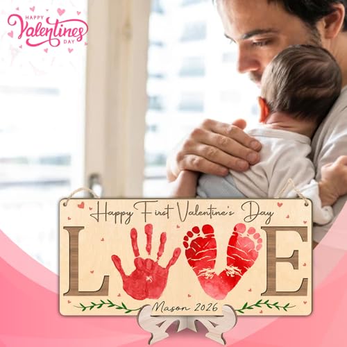 Love Happy First Valentine's Day Wooden Sign
