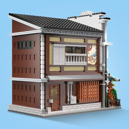Master Japanese Sushi House Building Block Set C66018W Creative City Brick Kit with Lights