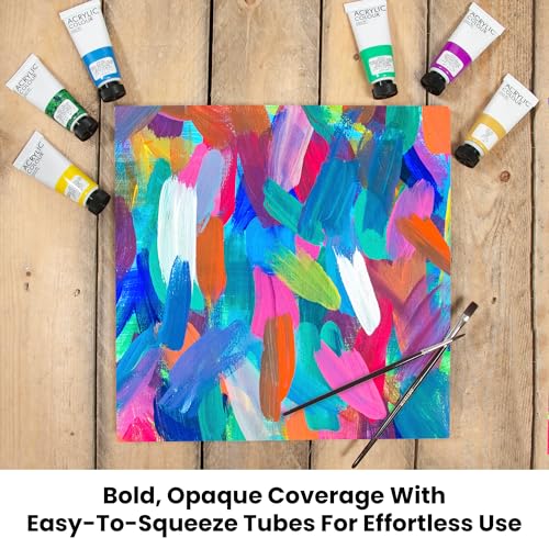 Acrylic Paint Set with 48 Opaque & Vibrant Colors for Beginners & Students (35.7076 Fl Oz)