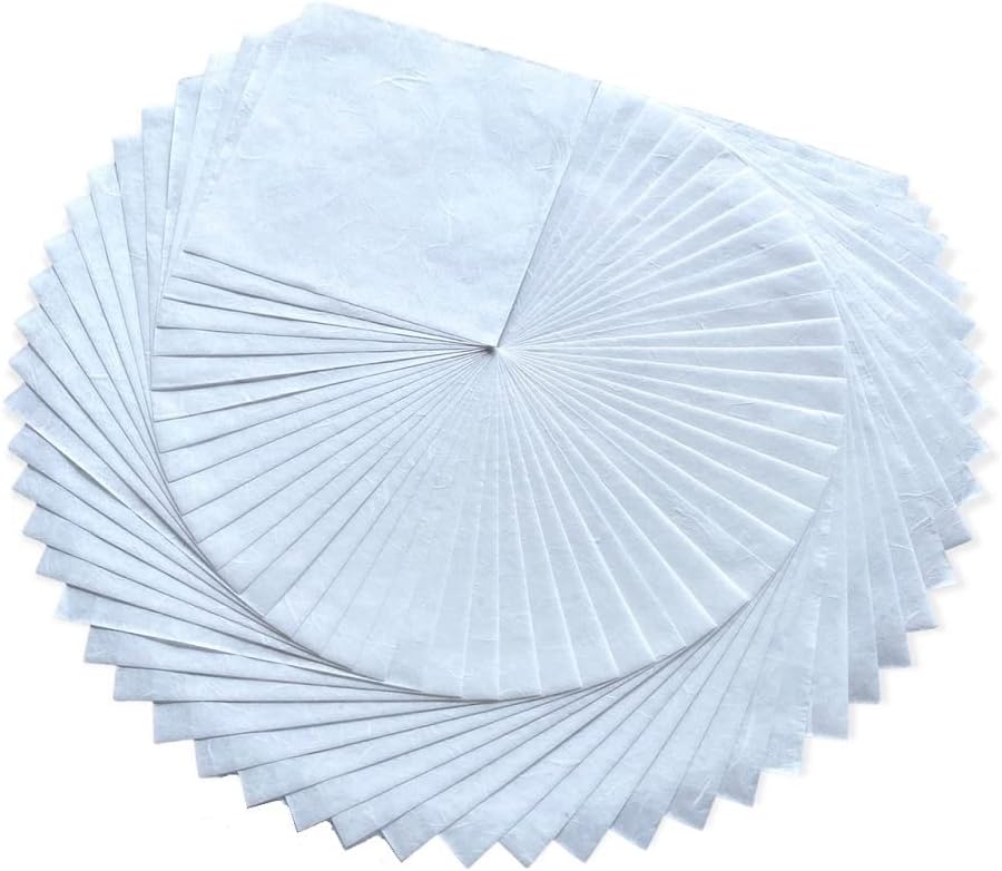 50 Sheets 6 x 6 Inches Natural Fiber Mulberry paper Sheets Square Origami Paper Arts Folding Craft, Decoration Paper, Square Folding Paper for DIY Crafts (White Color, 6x6 Inch) - Crafty Corner