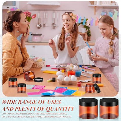 36 Pieces 4 oz Plastic Jars with Lids Wide Mouth Airtight Reusable Container Acrylic Cosmetic Small Jars for Lotions Ointments Travel Toiletries Creams Make up Storage (36 Count)