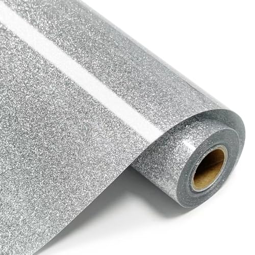 Silver Glitter HTV Heat Transfer Vinyl Rolls