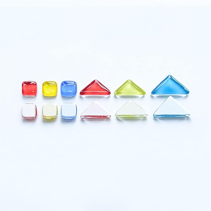 200g Mixed Color Mosaic Tiles Glass Mosaic Glass Pieces for Home Decoration or DIY Crafts, Square Triangle Rectangle, Irregular Size (Purple Red White Mix)