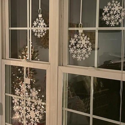 Christmas Window Stencils for Glass Large Snowflake Bauble Stencil (8 Count)