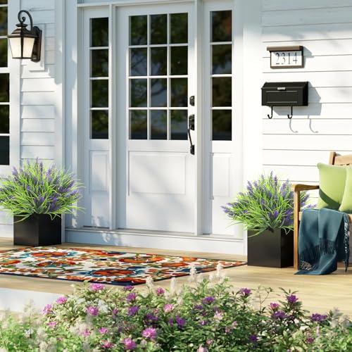 20 Bundles Artificial Plants Outdoor Fake Monkey Grass with Flowers (20 Count)