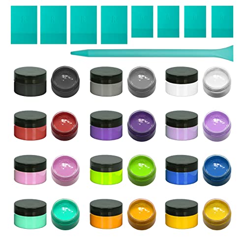 12 Color Chalk Paste with 9 Squeegees for Stencil Painting