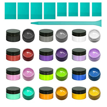 12 Color Chalk Paste with 9 Squeegees for Stencil Painting