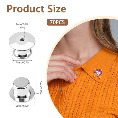 70 Pcs Locking Pin Backs (70 Count)