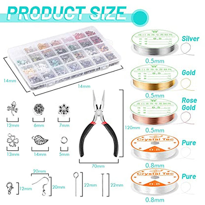 Jewelry Making Kits for Adults Women with 28 Colors Crystal Beads