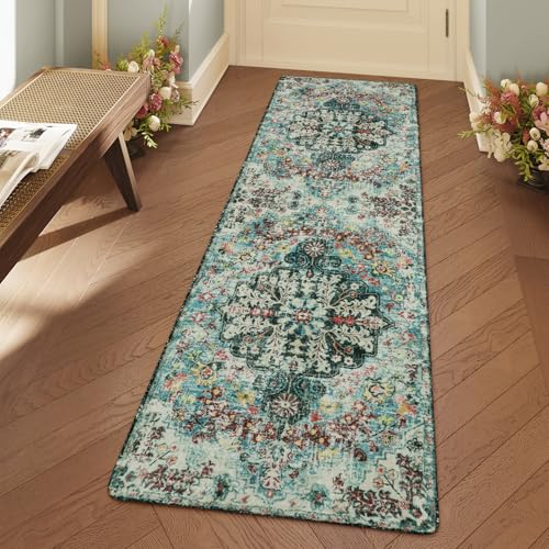 Reine Bohemian Floral 2x6 Washable Hallway Runner Rug