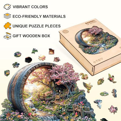 Wooden Puzzle Adults Spring Flower Jigsaw Puzzle 13.4*13.1in