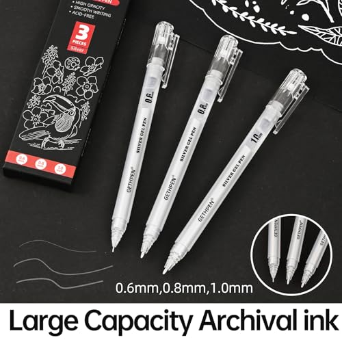 Silver Gel Pen Set (3 Count)