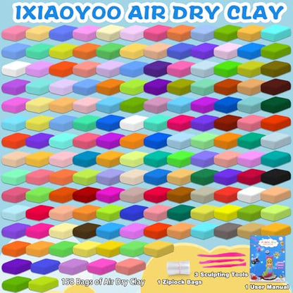 Air Dry Clay 158 Colors Foam Modeling Clay for School Projects (158 Count)