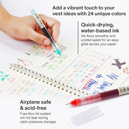 Liquid Ink Rollerball Gel Pens (24 Count)