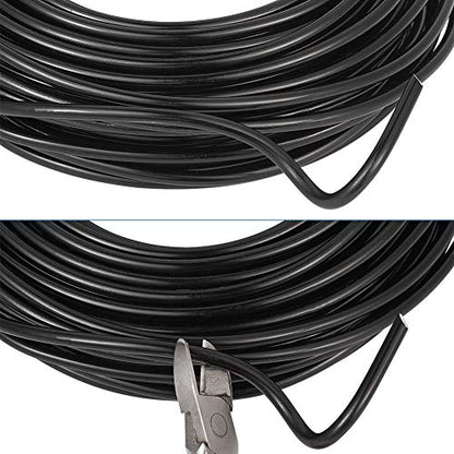 65.6 Feet 3.5mm Aluminum Wire Black Bendable Metal Craft Wire for Beading Jewelry Craft Making (65.6 Foot)