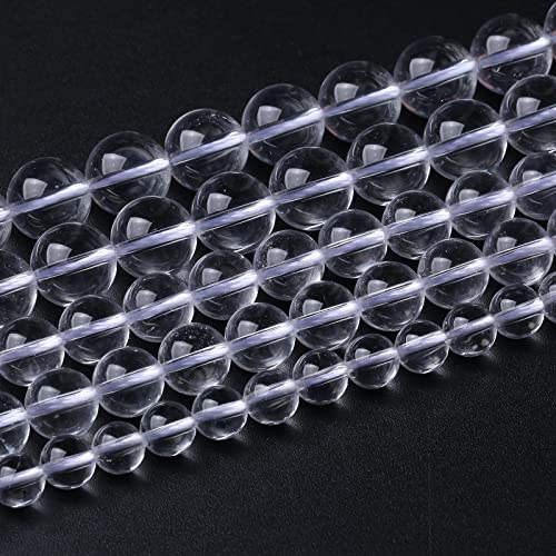 AAAAA Natural Clear White Crystal Quartz Beads Round Loose Spacer Beads for Jewelry Making DIY Bracelets Crystal Energy Healing Power Stone 36pcs 10mm 15 Inch (16 Count)