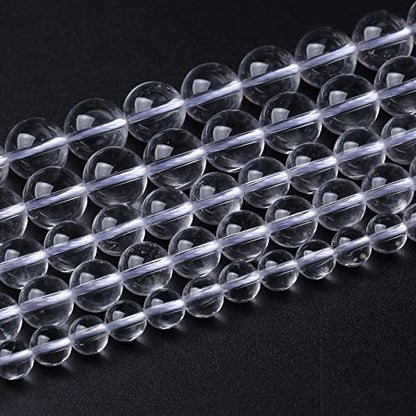 AAAAA Natural Clear White Crystal Quartz Beads Round Loose Spacer Beads for Jewelry Making DIY Bracelets Crystal Energy Healing Power Stone 36pcs 10mm 15 Inch (16 Count)