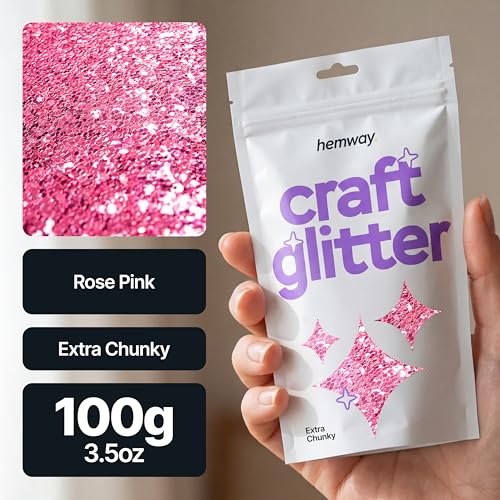 Craft Glitter Rose Pink 100g Extra Chunky Glitter (3.5 Ounce)