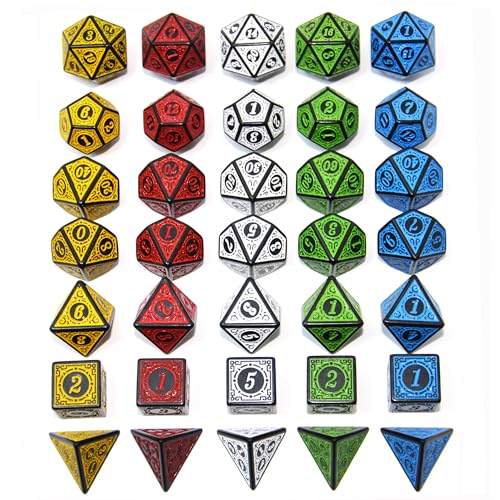 Double Colors Polyhedral Dice Sets with Pouches for D&D DND RPG MTG Dungeon and Dragons Table Board Roll Playing Games D4 D6 D8 D10 D% D12 D20