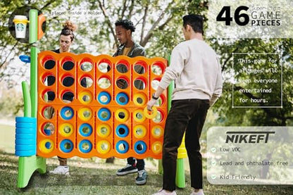 Oversized 4 in a Row Connect Game+Waterproof Carry Bag (46 Count)