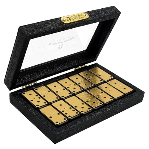 Metal Surface Dominoes Set Double 6 for Adults and Kids