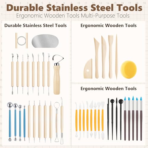 48PCS Pottery Tools for Sculpting