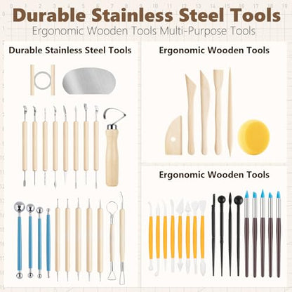 48PCS Pottery Tools for Sculpting