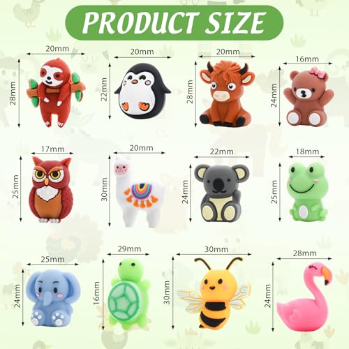12Pcs 3D Animal Silicone Focal Beads for Pens (12 Count)