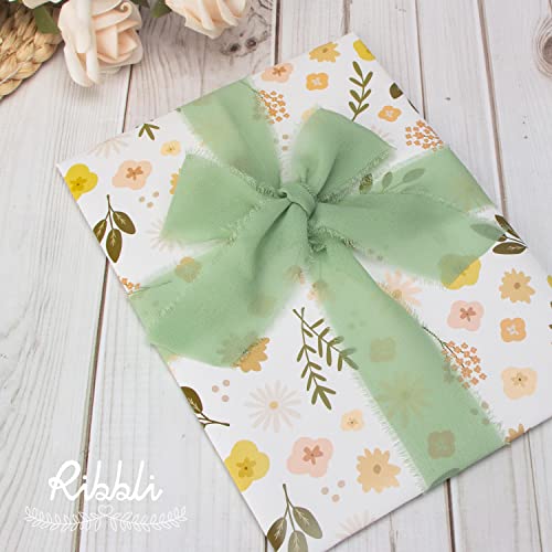Sage Green Chiffon Ribbon 1 (90 Foot)