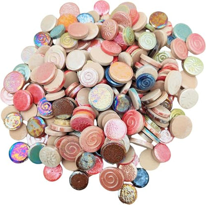 500g 1.1lb Random Color Irregular Ceramics Mosaic Tiles (16 Ounce)