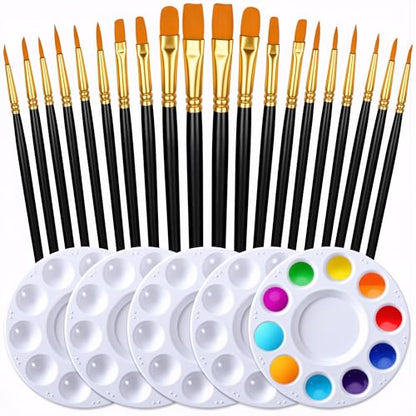 Paint Brush & Palette Set (25 Count)