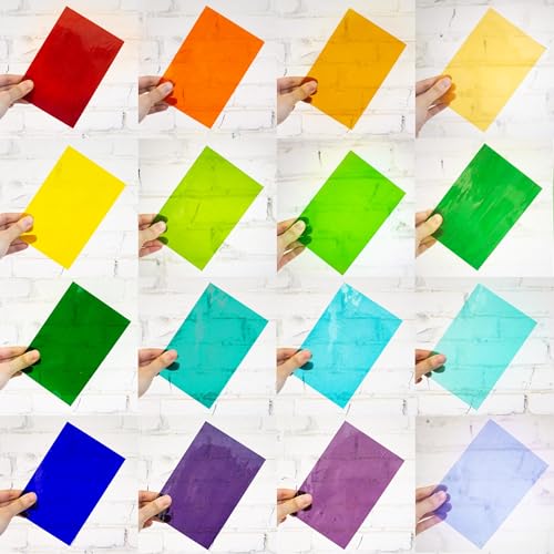 16 Sheets 4x6 in Stained Glass Sheets