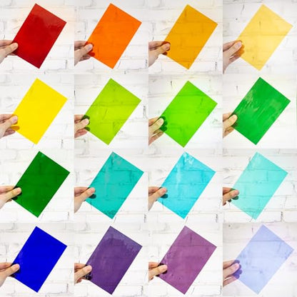 16 Sheets 4x6 in Stained Glass Sheets