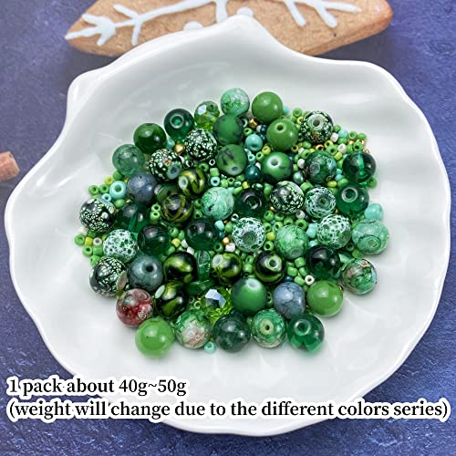 Assorted Glass Resin Beads Multi Size Colors Smooth Cracked Gravel Millet Spacer Beads for Bracelets Necklace Earring DIY Jewelry Making Craft