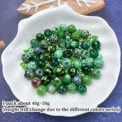 Assorted Glass Resin Beads Multi Size Colors Smooth Cracked Gravel Millet Spacer Beads for Bracelets Necklace Earring DIY Jewelry Making Craft