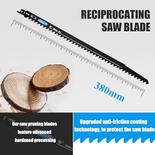 10Pack 15inch 3TPI Woodcutting Reciprocating Saw Blades Set