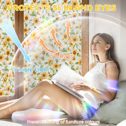 Rainbow 3D Window Stained Glass Privacy Film Decorative