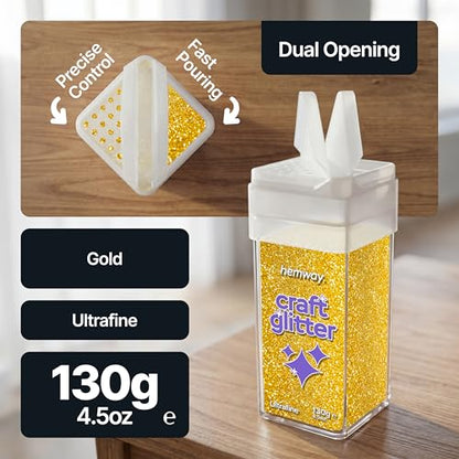 Craft Glitter Shaker Gold 130g Ultrafine (3.8 Ounce)