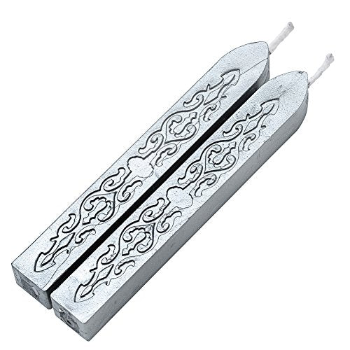 5Pcs Silver Sealing Wax Sticks with Wicks for Wax Seal Stamp (5 Count)